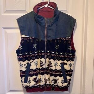 Vintage Humeur Design vest fleece winter medium women jacket coat snowflake ski